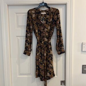 LOFT Long Sleeve Dress with Floral Pattern